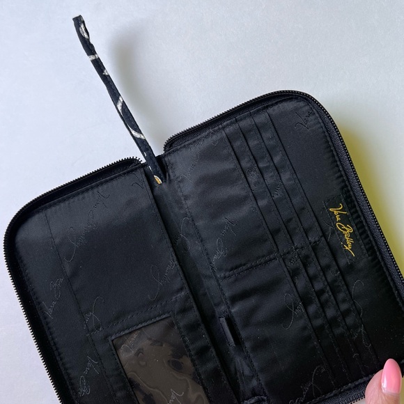 Vera Bradley -Wallet/Wristlet -Black with Design in White and Gold - Gently Used - Picture 3 of 12